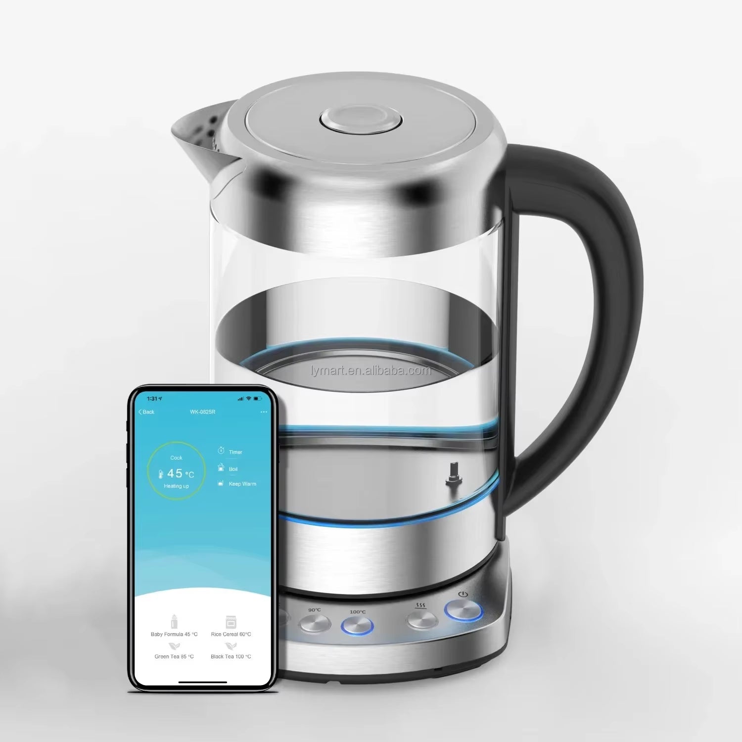 Tuya Wifi Thermos Temperature Control Insulated App Remote Heater Hot Smart a Glass Electric Flask Jug Kettle for Boiling Water