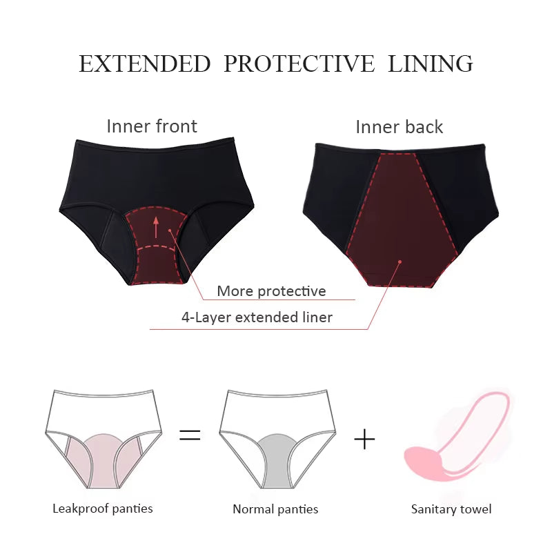 5Pcs/Set Heavy Absorbency Menstrual Panties 4 Layer Leakproof Women'S Period Underwear Comfortable for Day Incontinence Briefs